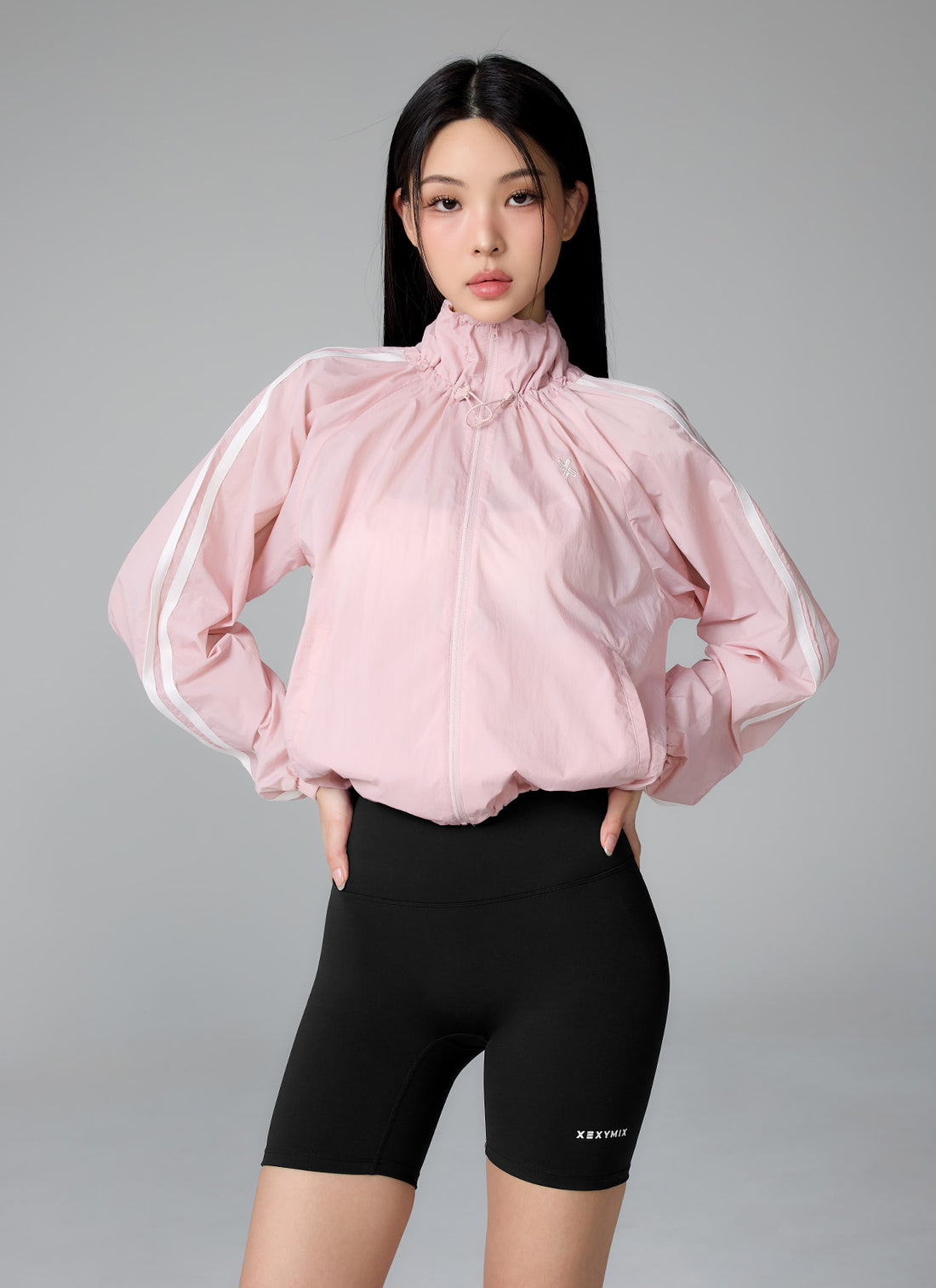 Sheer Light Trackline Windbreaker - Pink Swan