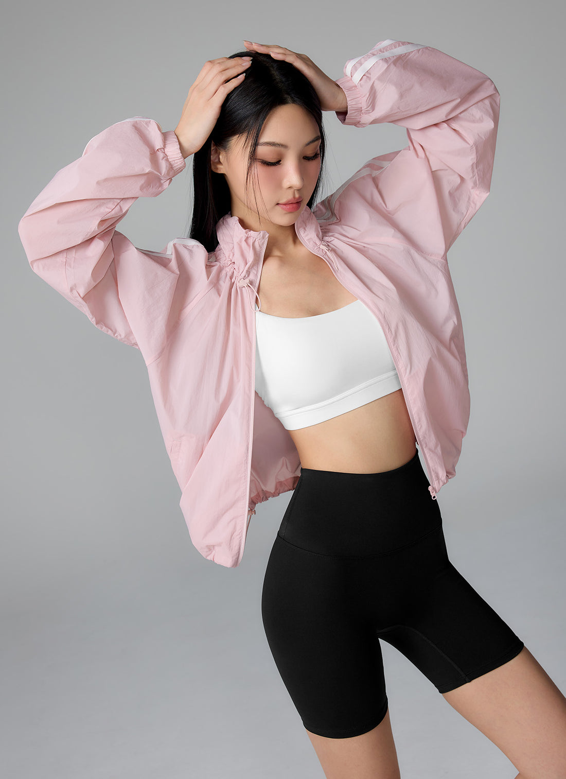 Sheer Light Trackline Windbreaker - Pink Swan