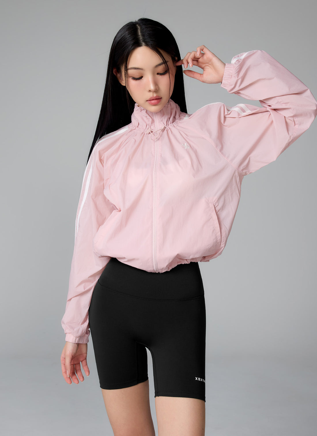 Sheer Light Trackline Windbreaker - Pink Swan