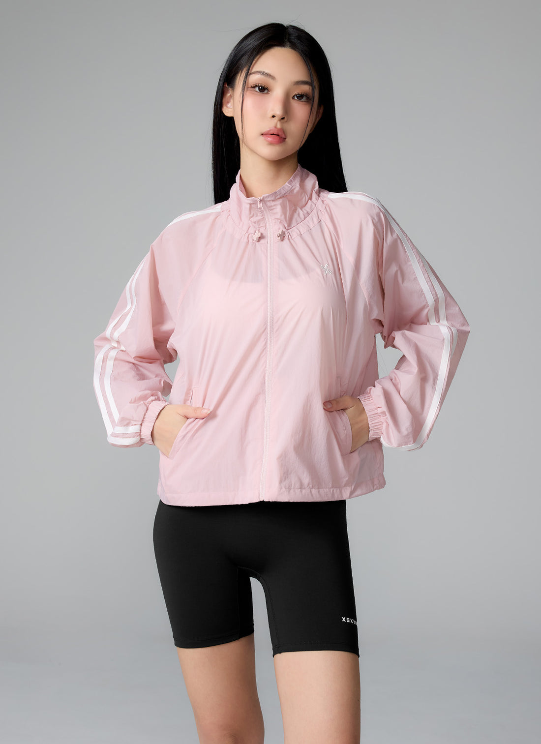 Sheer Light Trackline Windbreaker - Pink Swan