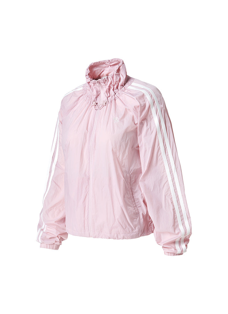 Sheer Light Trackline Windbreaker - Pink Swan