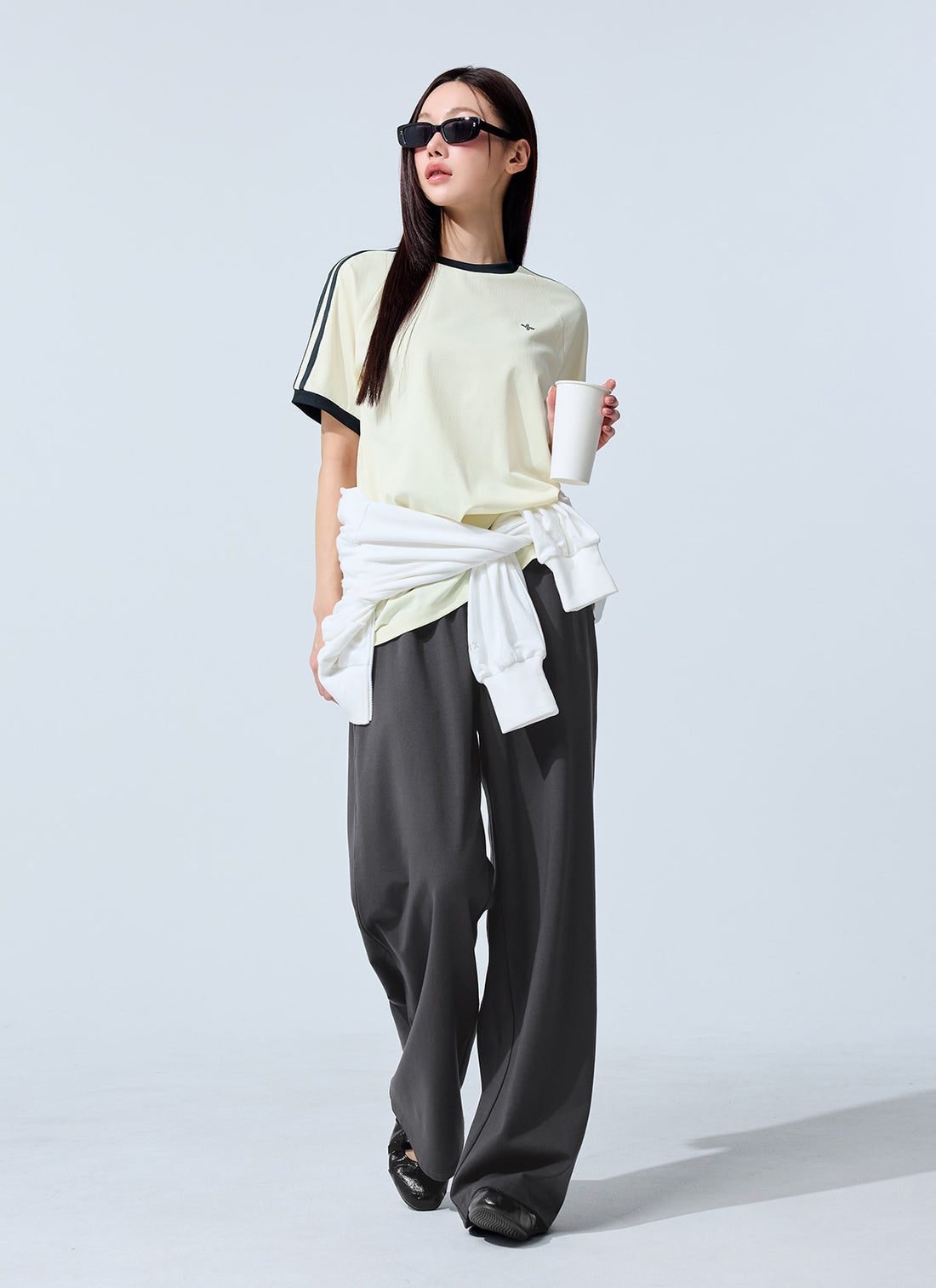 Mesh Trackline Loose Fit Short Top - Lemon Yellow
