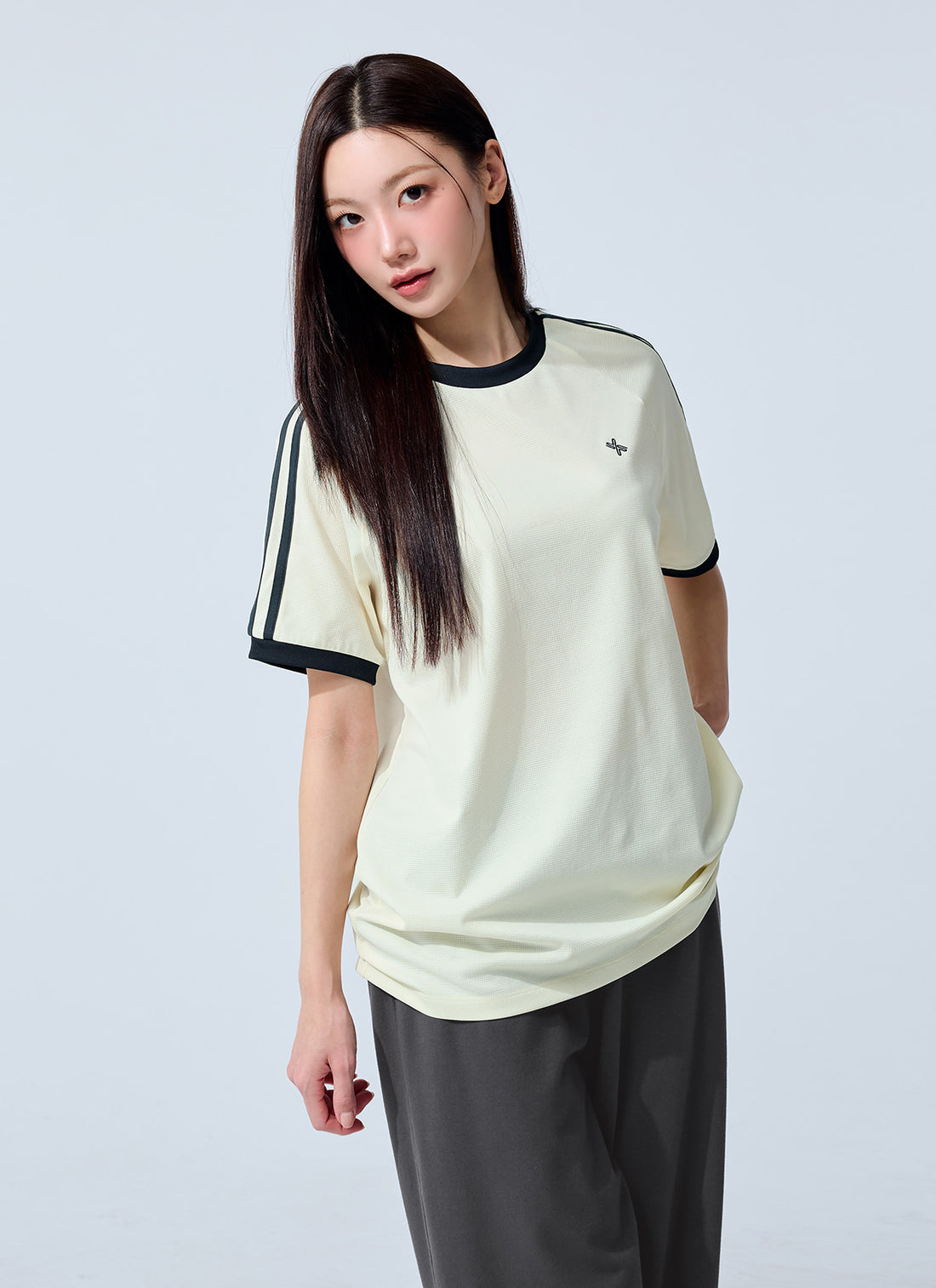 Mesh Trackline Loose Fit Short Top - Lemon Yellow