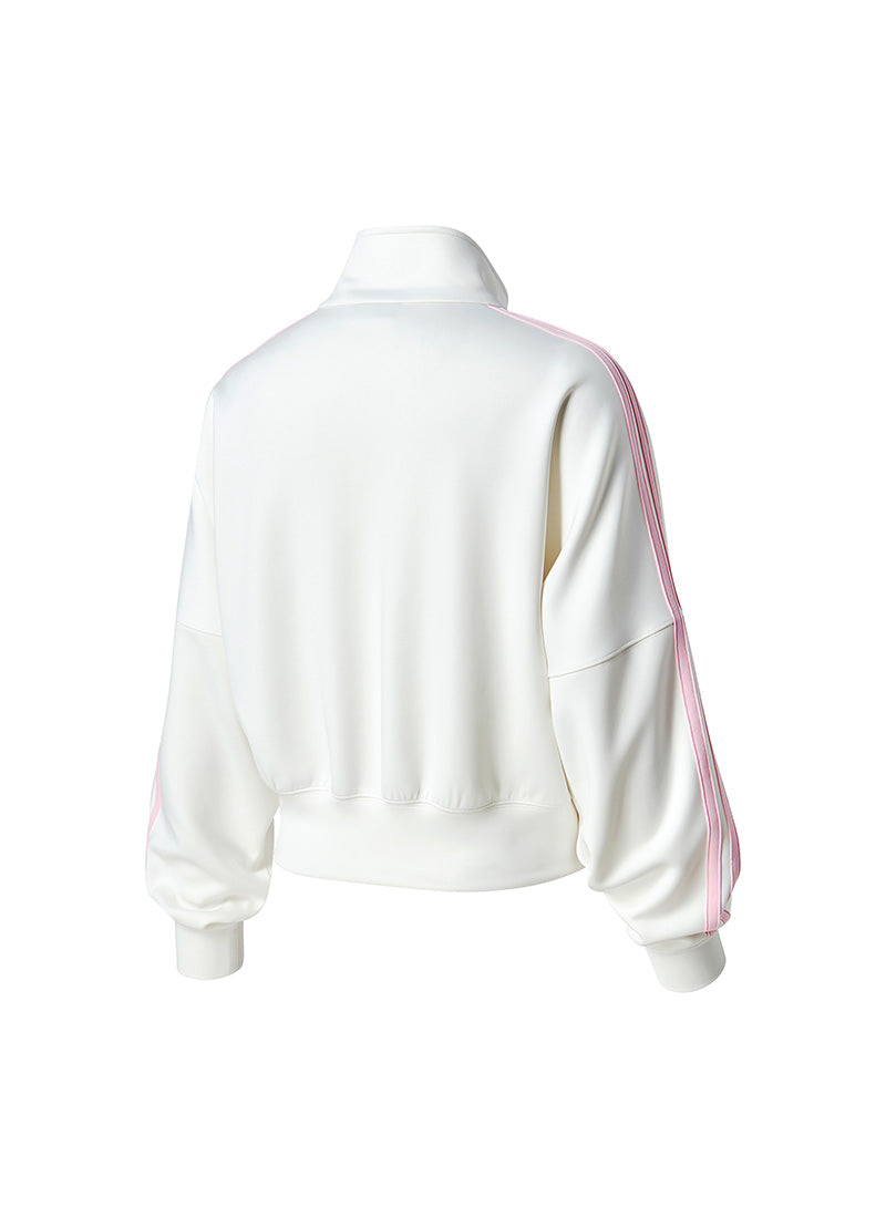 More Trackline Zip Up Jacket - Floral Cream