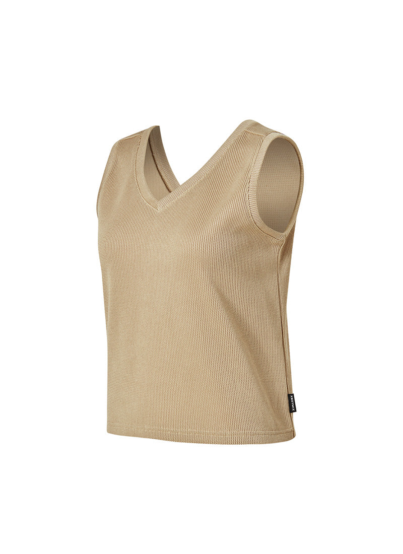 Cozy V-neck Sleeveless - Mellow Beige