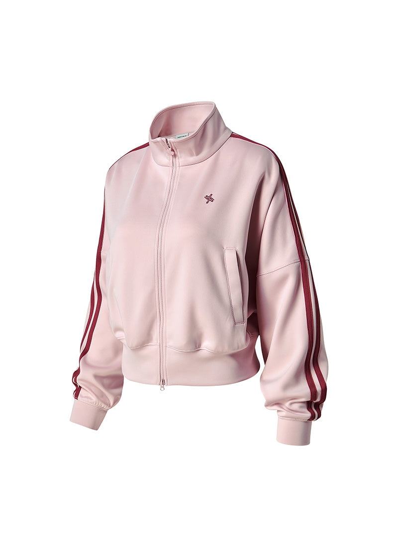 More Trackline Zip Up Jacket - Pink Swan