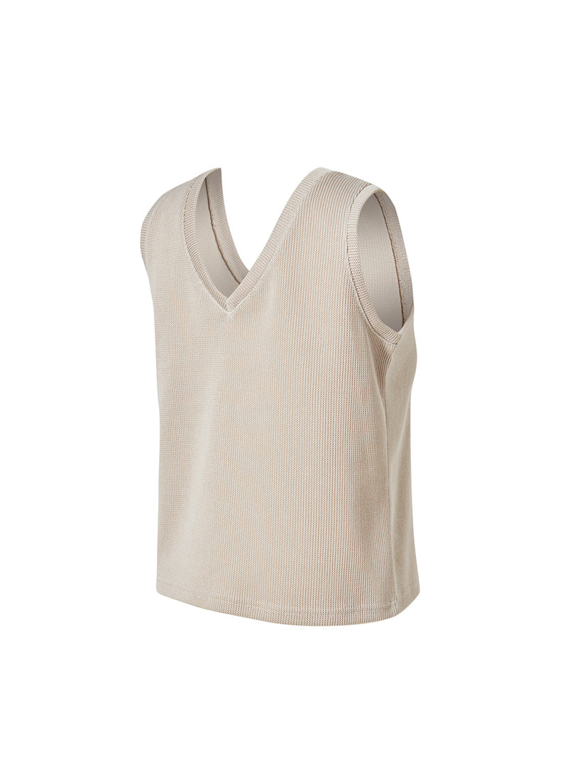 Cozy V-neck Sleeveless - Vanilla Beige