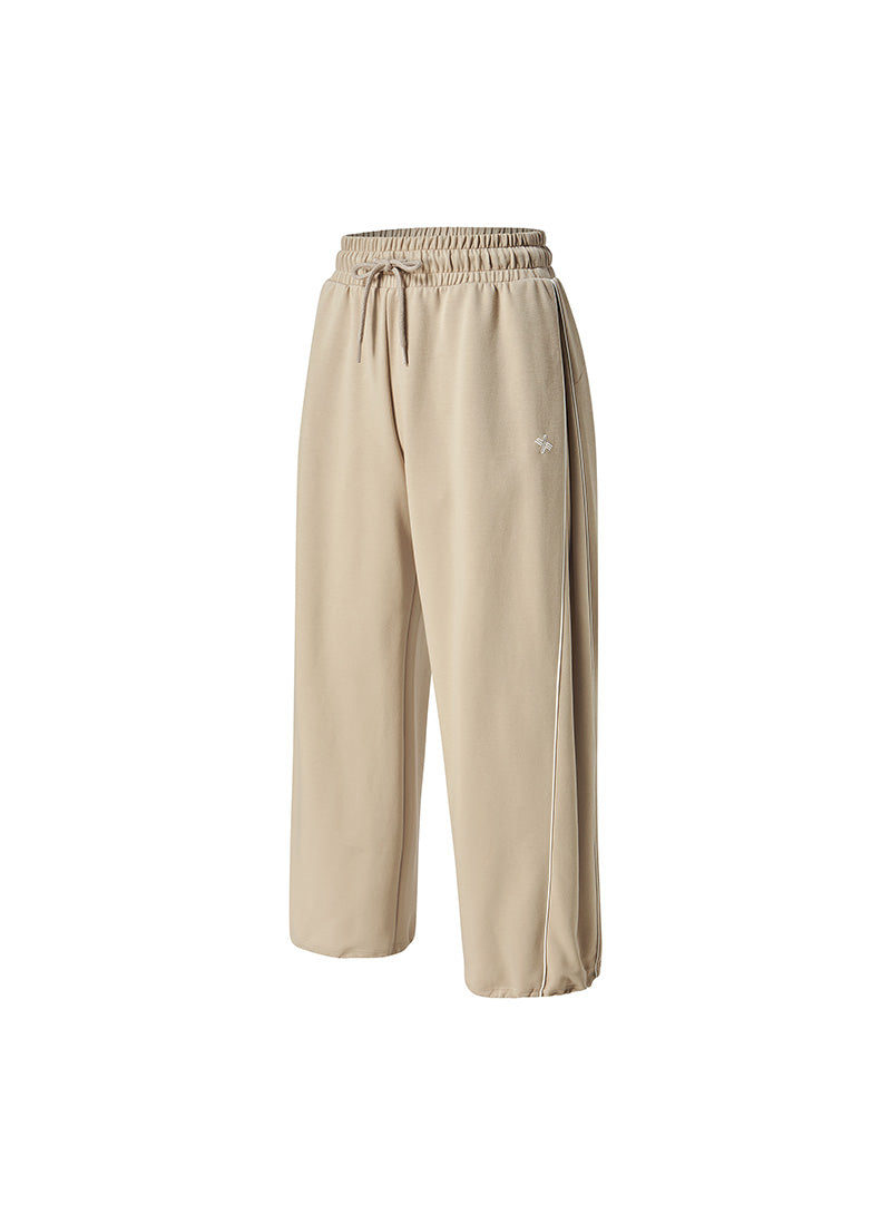 Piping Balloon Wide Pants - Oat Beige
