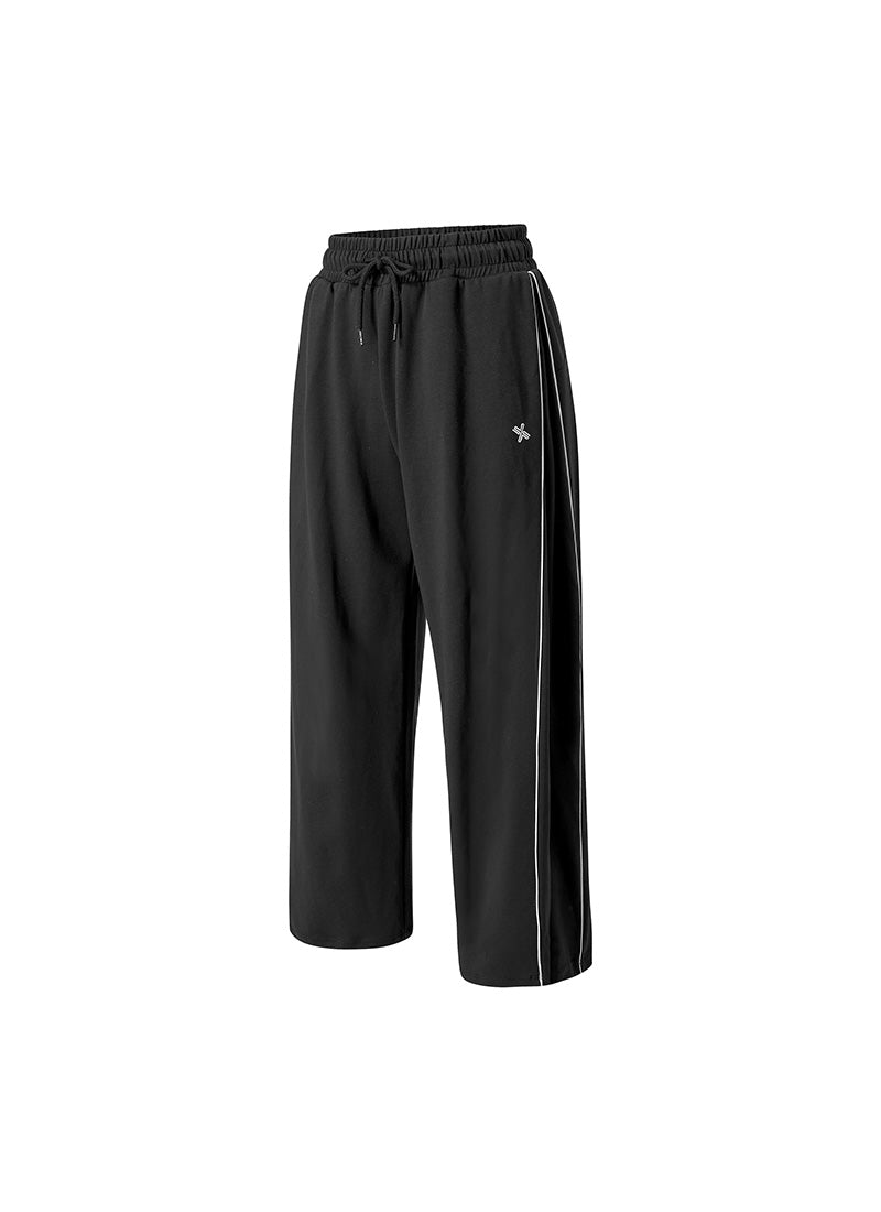 Piping Balloon Wide Pants - Black