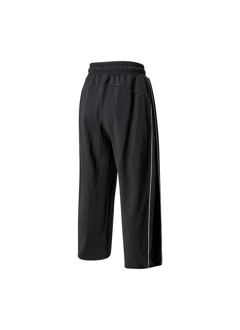 Piping Balloon Wide Pants - Black