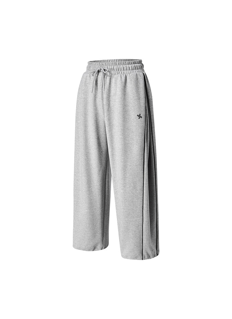 Piping Balloon Wide Pants - Melange Gray