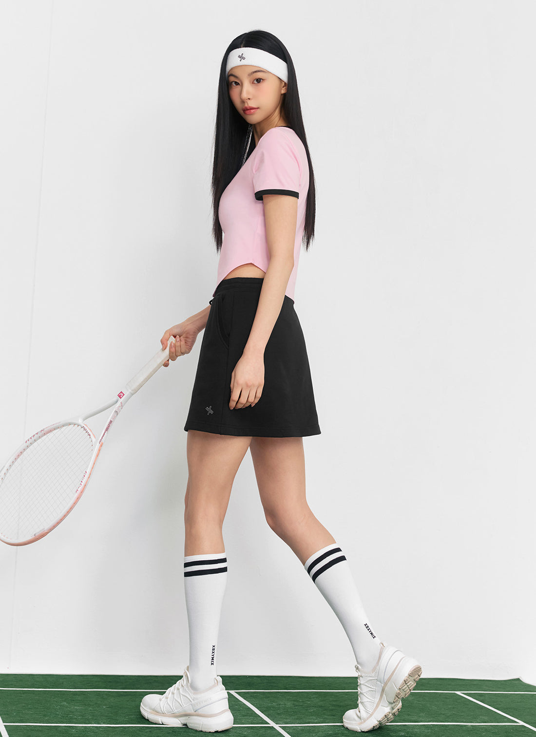 Softline Color Combination Crop Top - Yogurt Pink