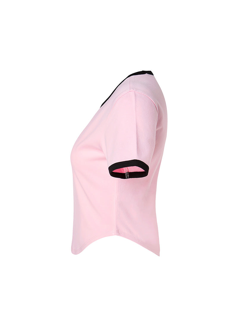 Softline Color Combination Crop Top - Yogurt Pink