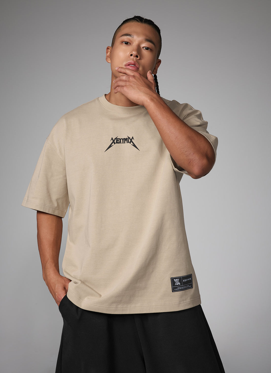 NX Men's Logo Overfit Short Sleeve - Beige
