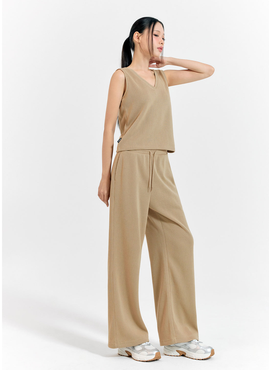 Cozy Banding Wide Pants - Mellow Beige