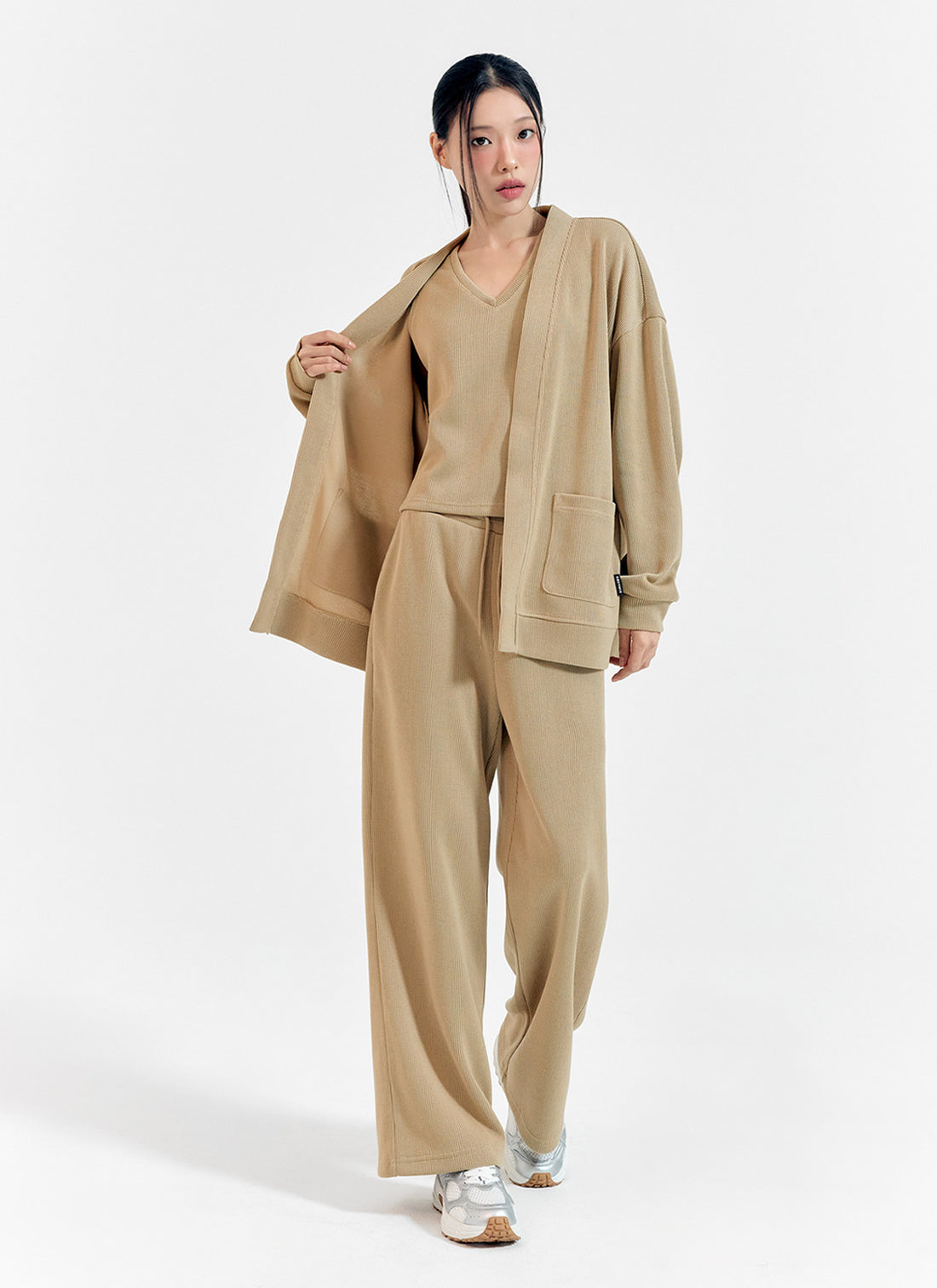 Cozy Banding Wide Pants - Mellow Beige