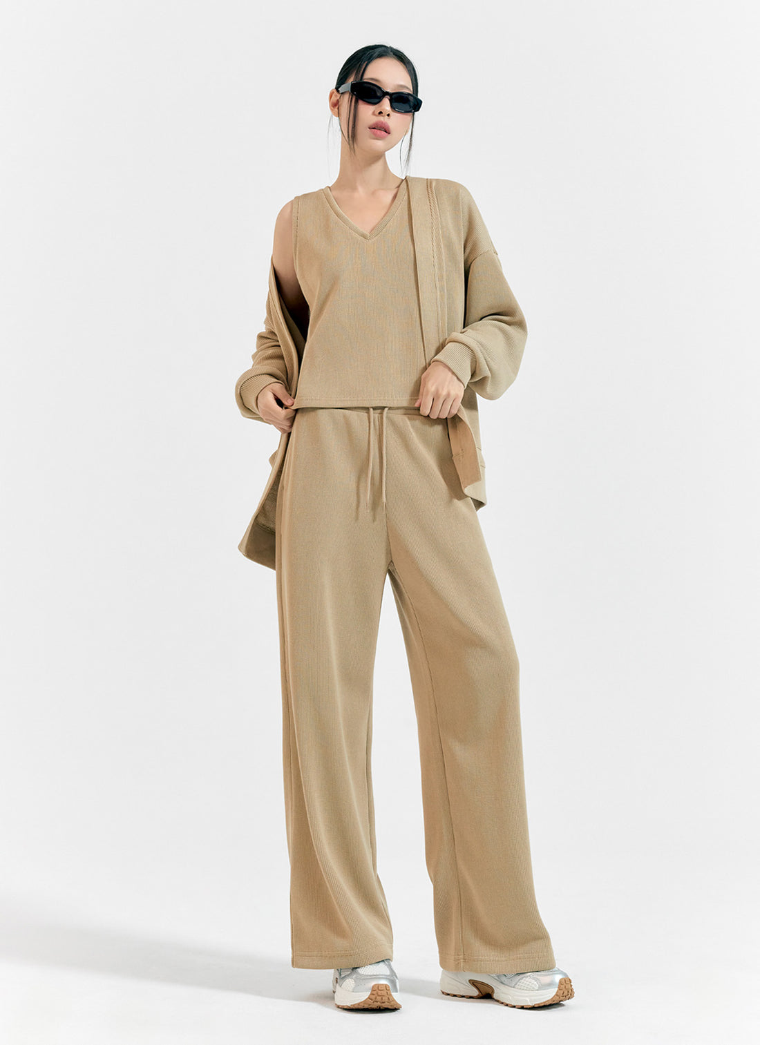 Cozy Banding Wide Pants - Mellow Beige