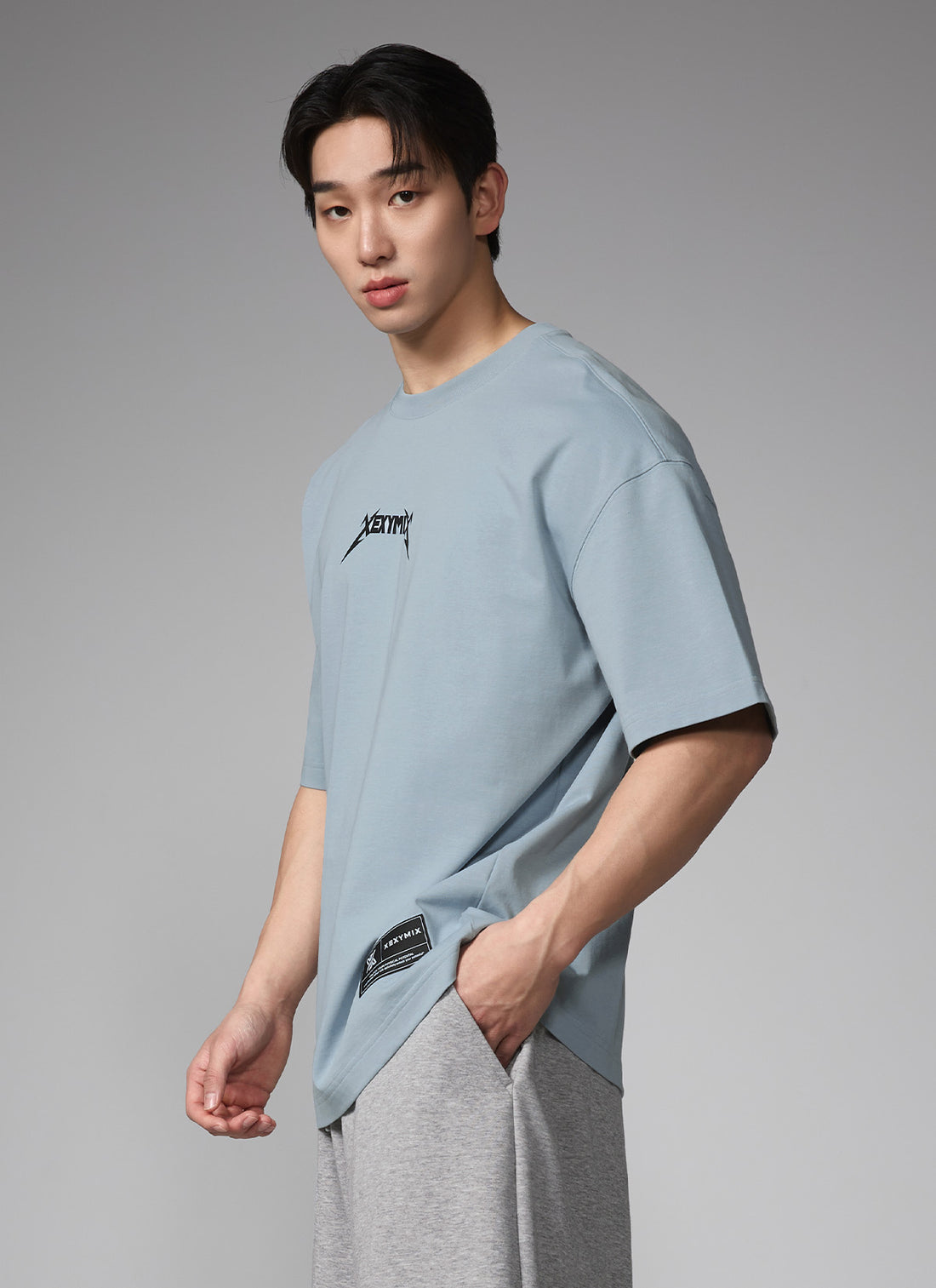 NX Men's Logo Overfit Short Sleeve - Light Blue