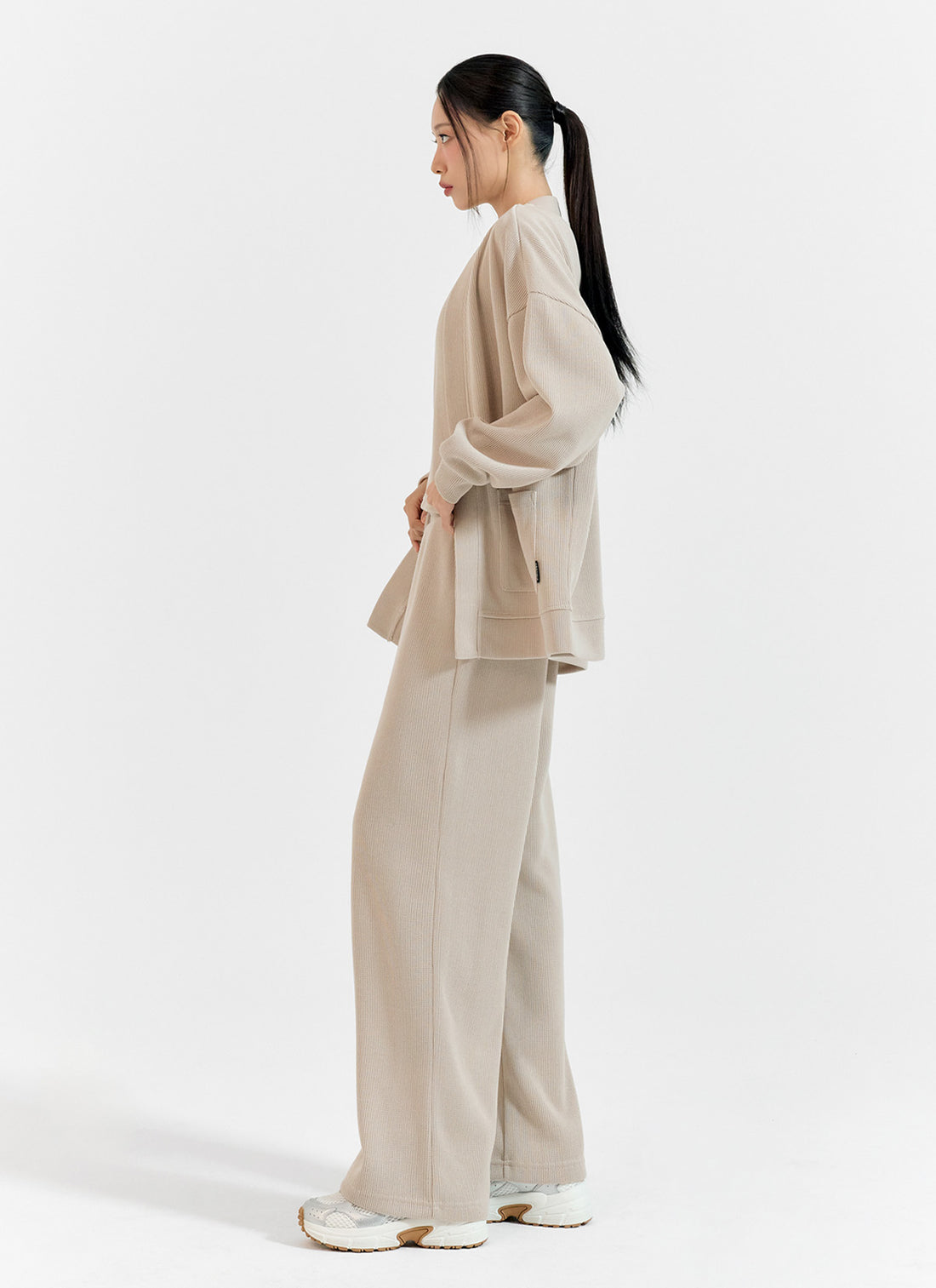 Cozy Banding Wide Pants - Vanilla Beige