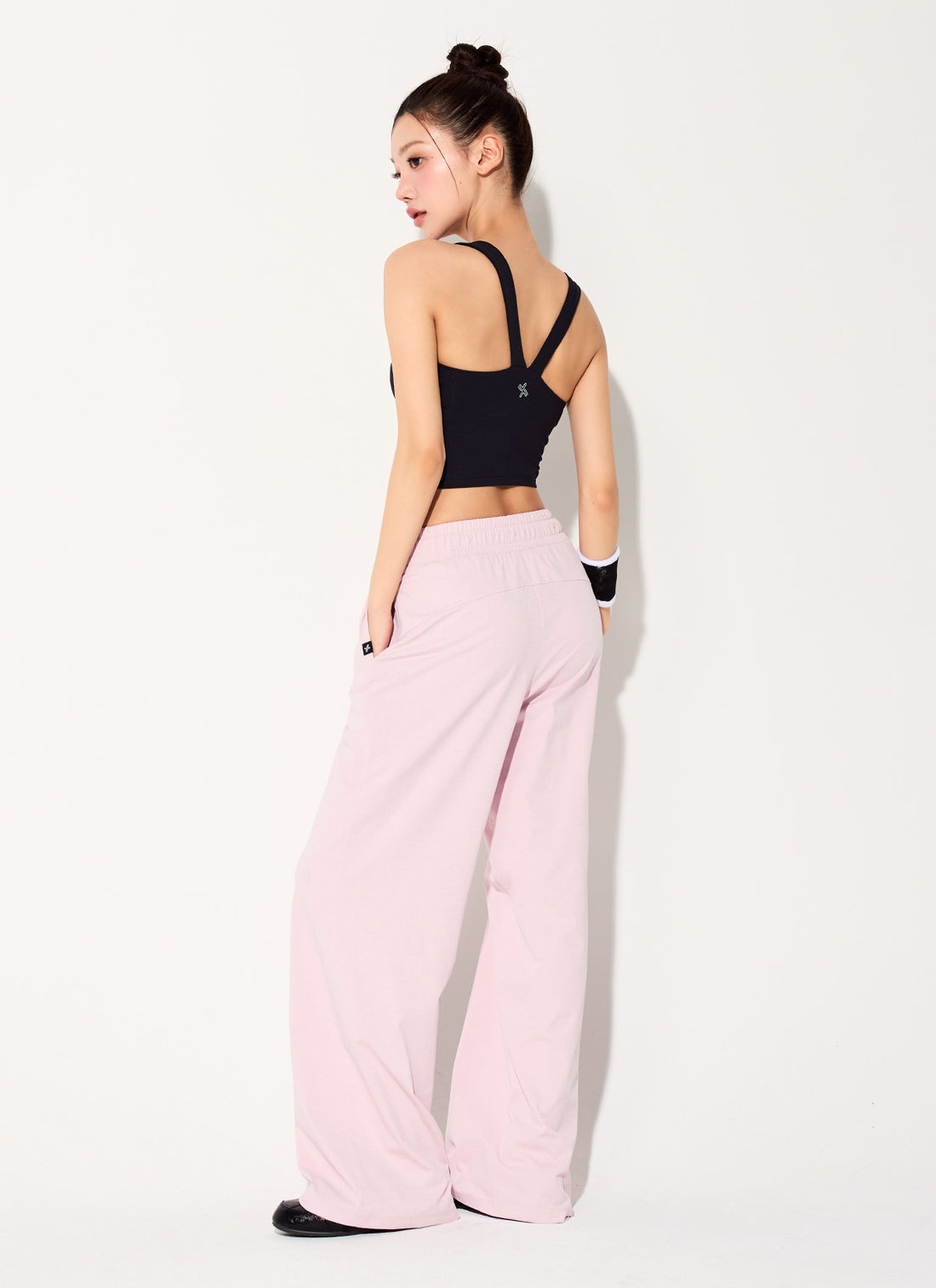 Comfort Tension Basic Wide Pants - Pink Swan