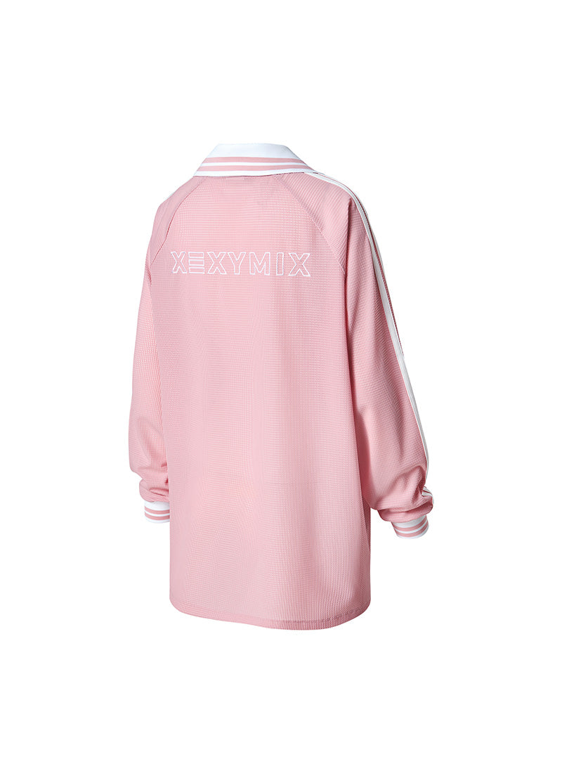 Mesh Trackline Open Kara Long Sleeve - Sorbet Pink