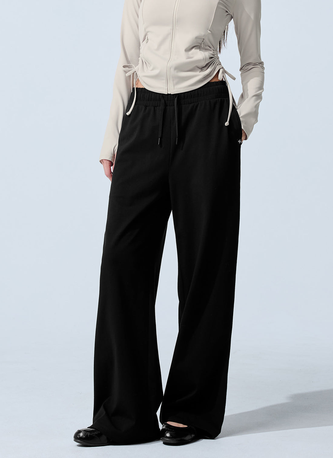 Soft Modal Wide Pants - Black
