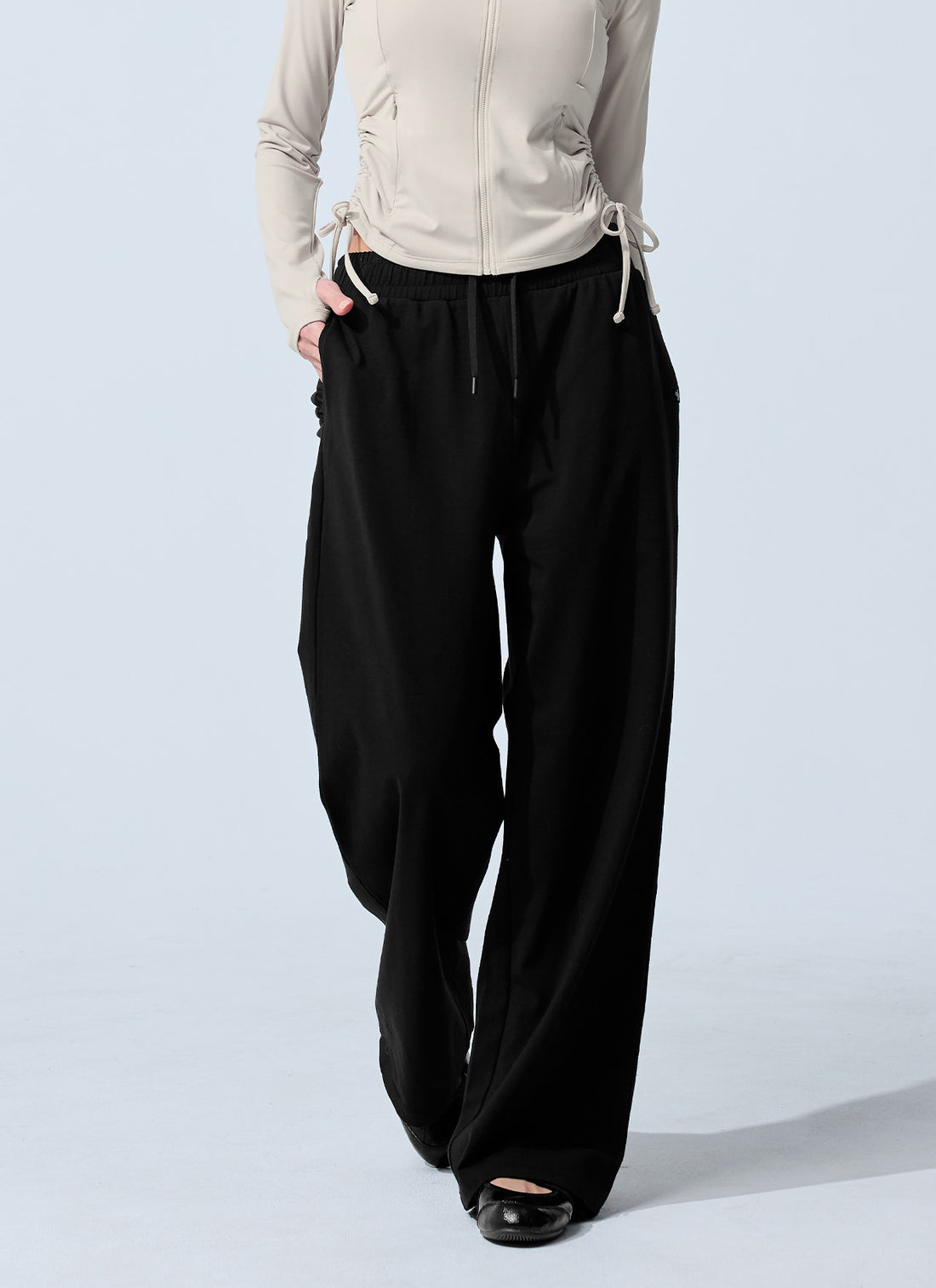 Soft Modal Wide Pants - Black