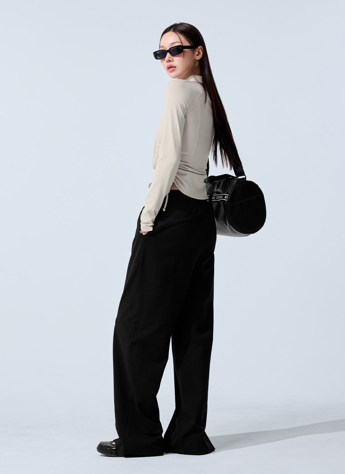 Soft Modal Wide Pants - Black