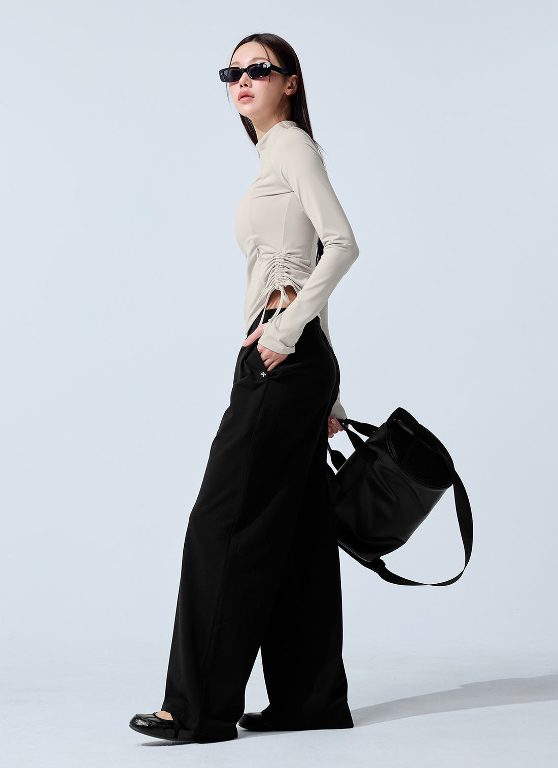Soft Modal Wide Pants - Black