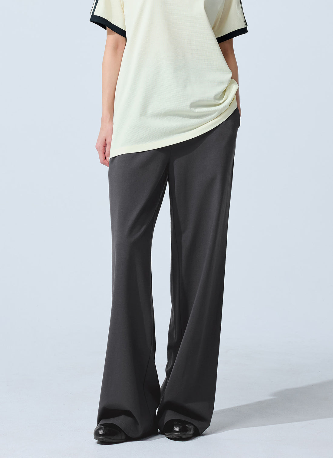 Soft Modal Wide Pants - Smoky Charcoal