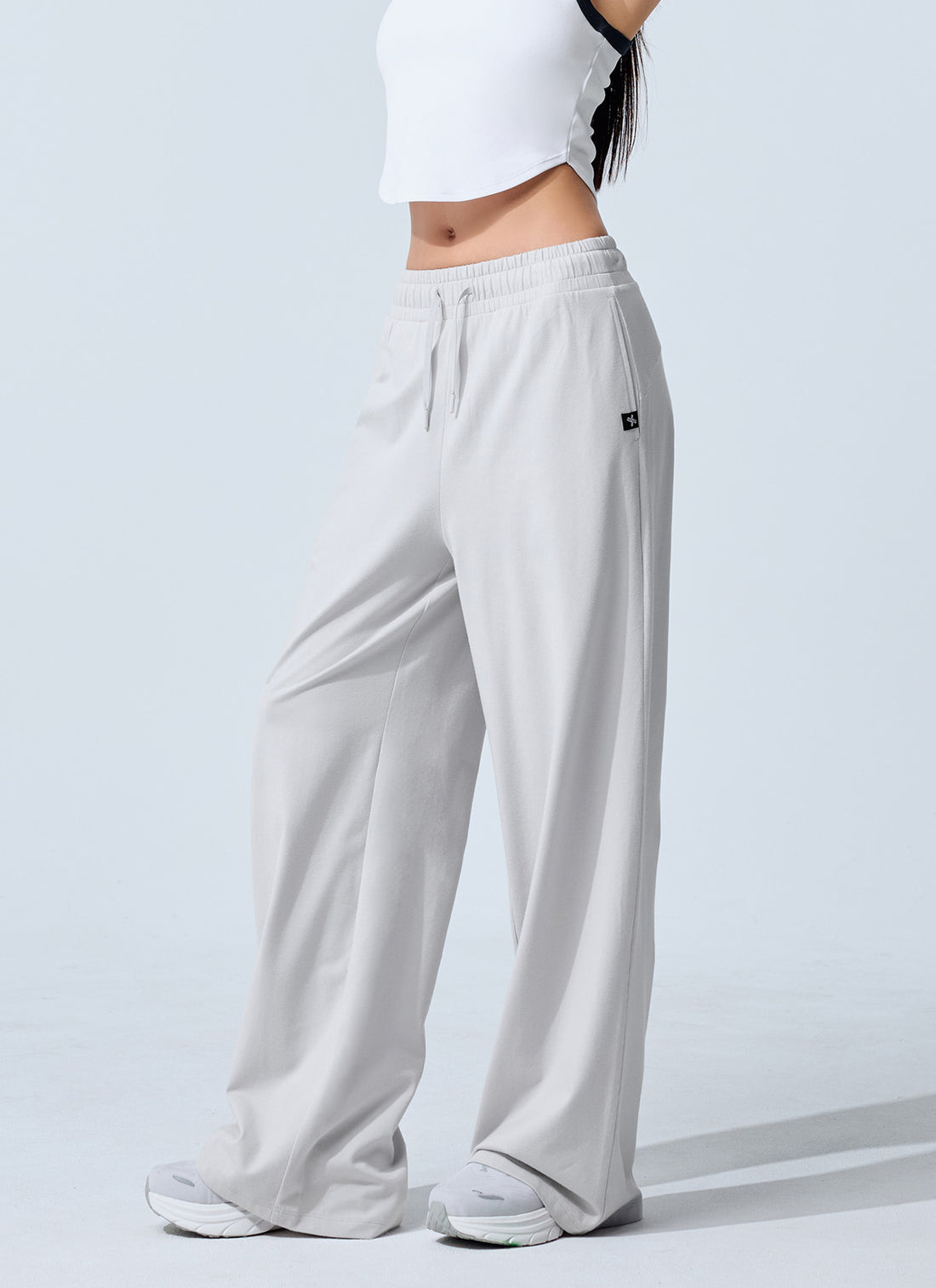 Soft Modal Wide Pants - Pale Gray