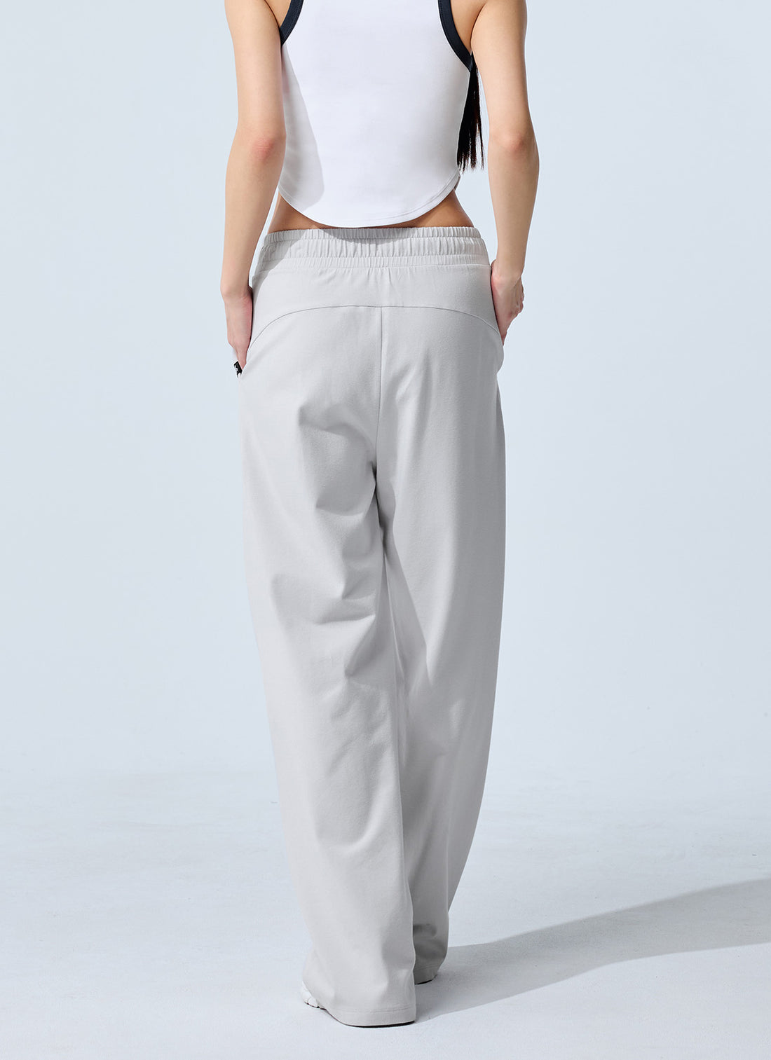 Soft Modal Wide Pants - Pale Gray