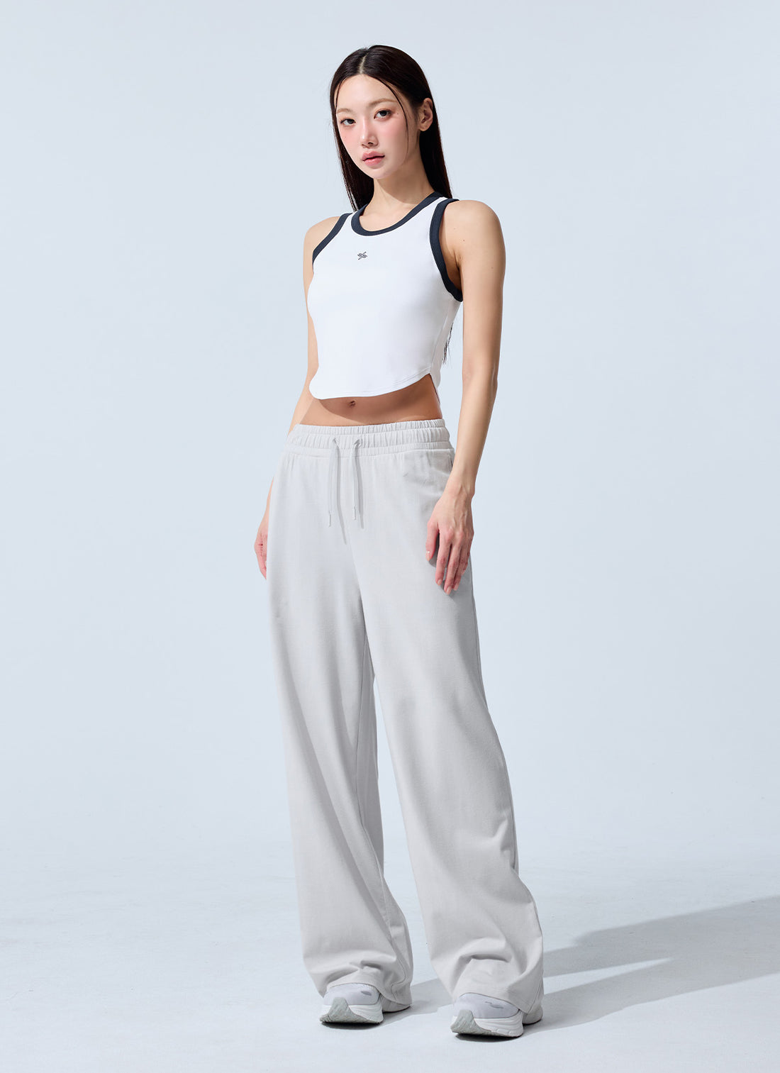 Soft Modal Wide Pants - Pale Gray