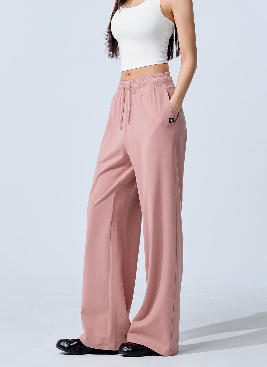 Soft Modal Wide Pants - Breeze Pink