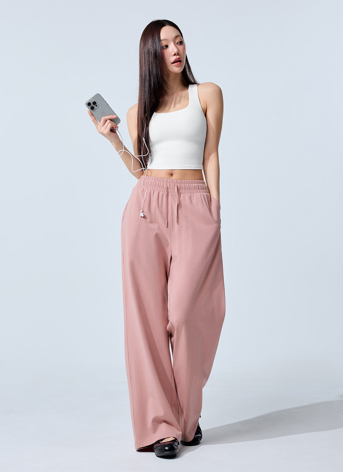 Soft Modal Wide Pants - Breeze Pink