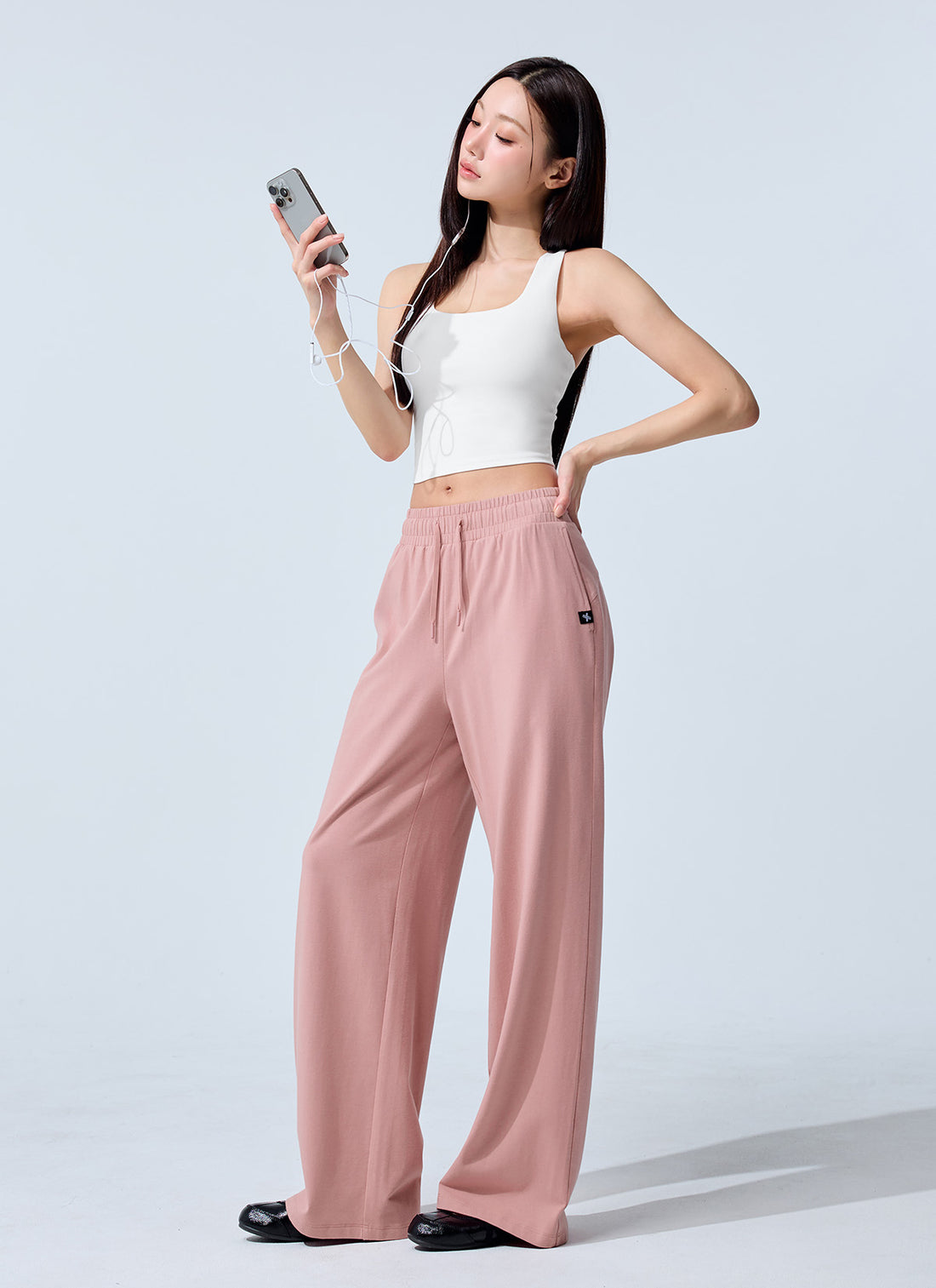 Soft Modal Wide Pants - Breeze Pink