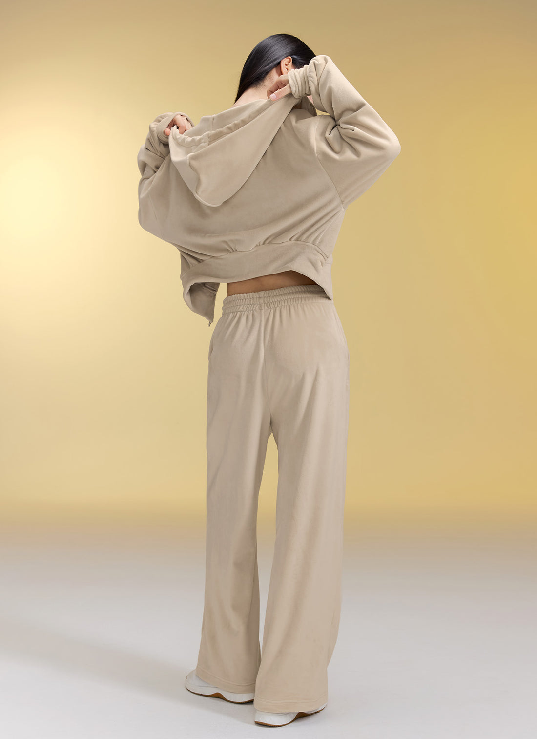 Velour Warm Wide Pants - Bake Beige