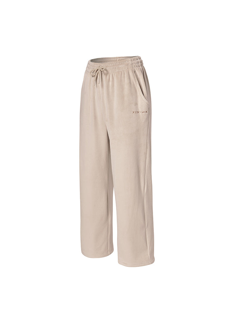 Velour Warm Wide Pants - Bake Beige