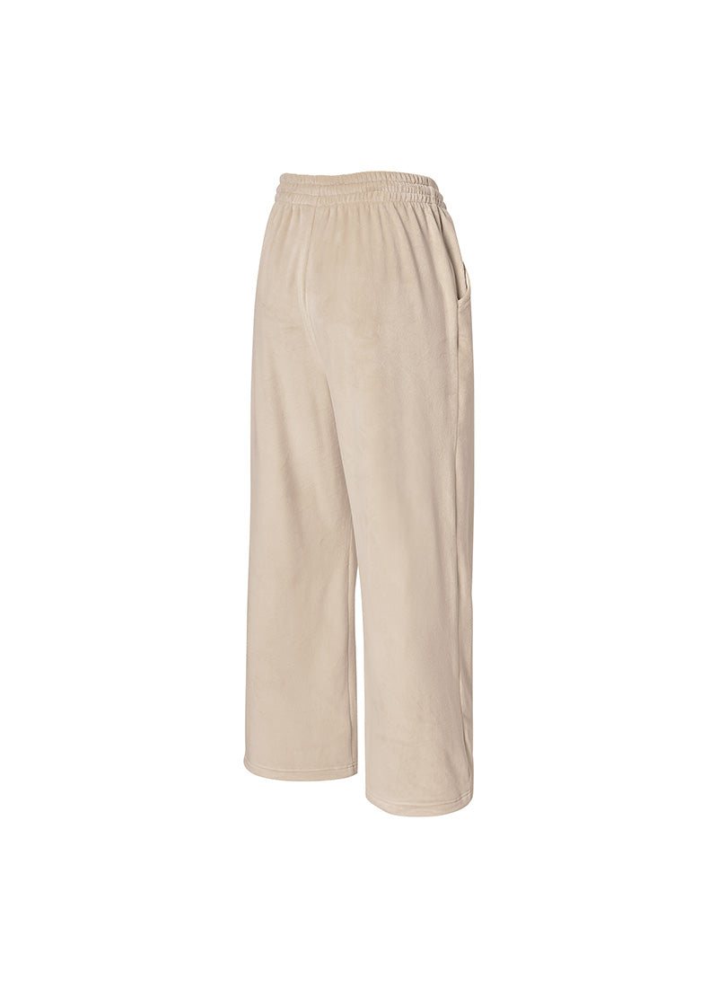 Velour Warm Wide Pants - Bake Beige