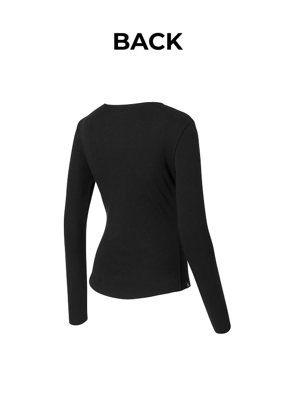 Pure Slim Button-Up Cardigan - Black