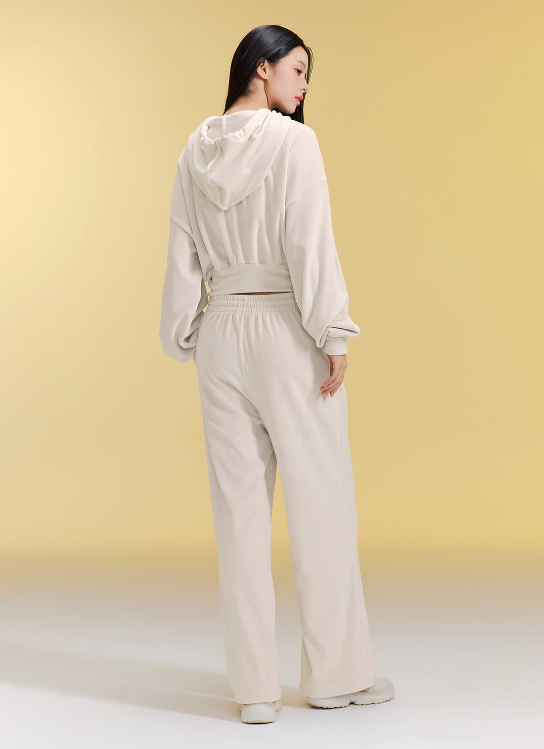 Velour Warm Wide Pants - Gelato Cream