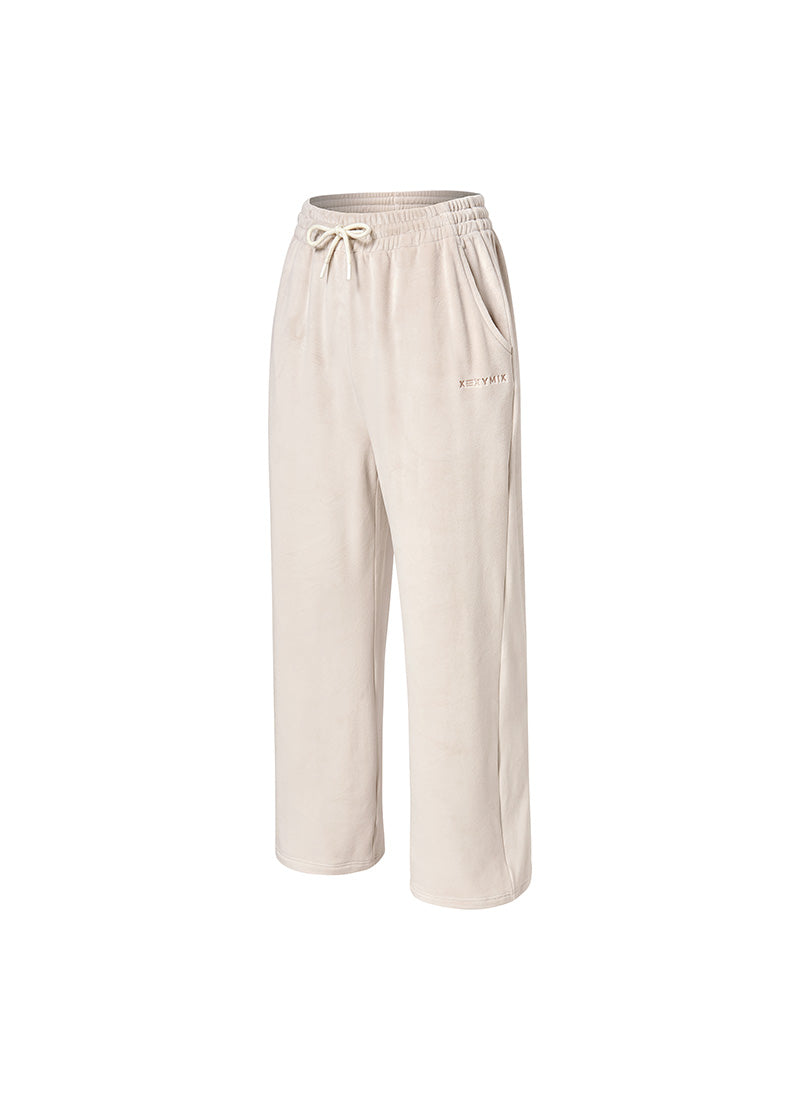 Velour Warm Wide Pants - Gelato Cream