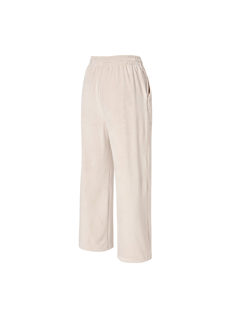 Velour Warm Wide Pants - Gelato Cream