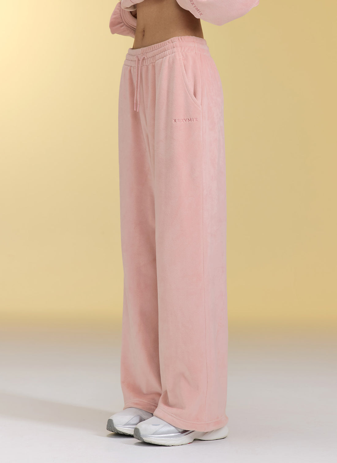 Velour Warm Wide Pants - Bliss Pink