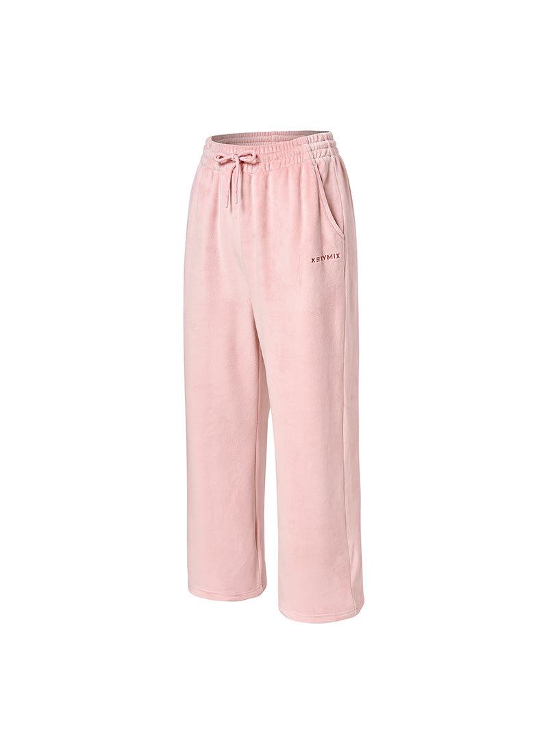 Velour Warm Wide Pants - Bliss Pink
