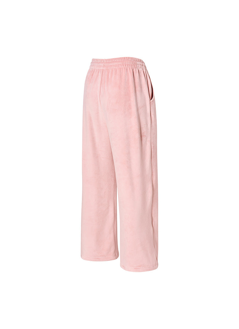 Velour Warm Wide Pants - Bliss Pink