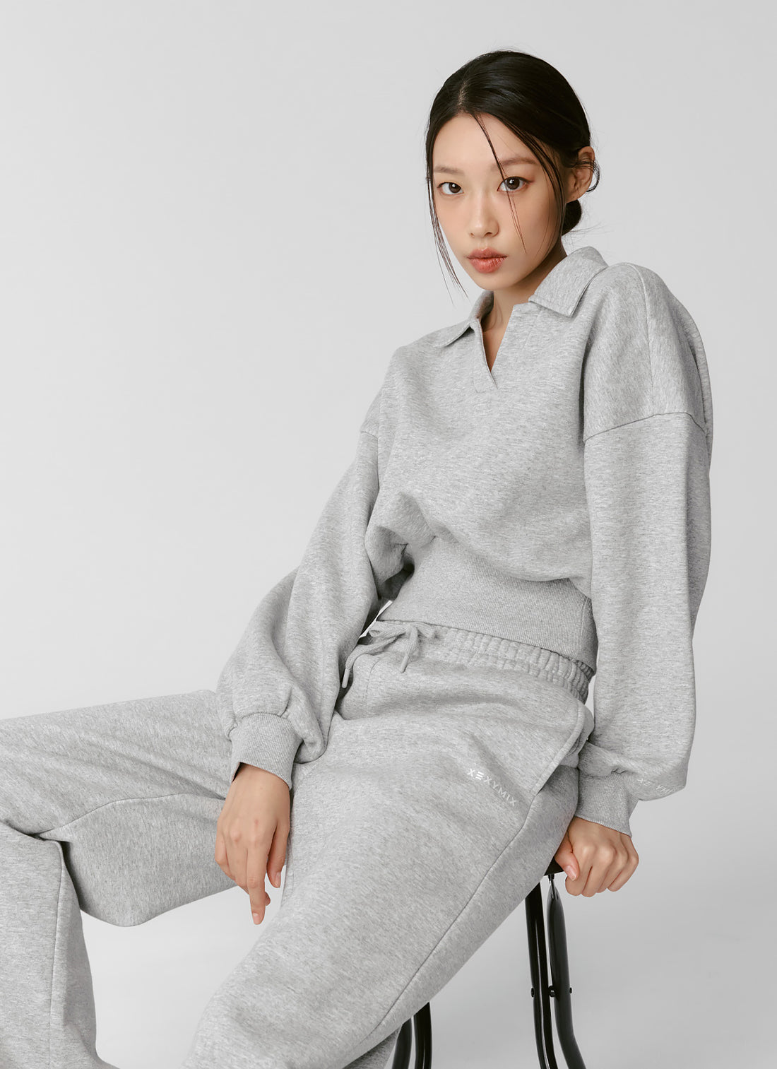 Fine Cotton Open Collar MTM - Melange Gray
