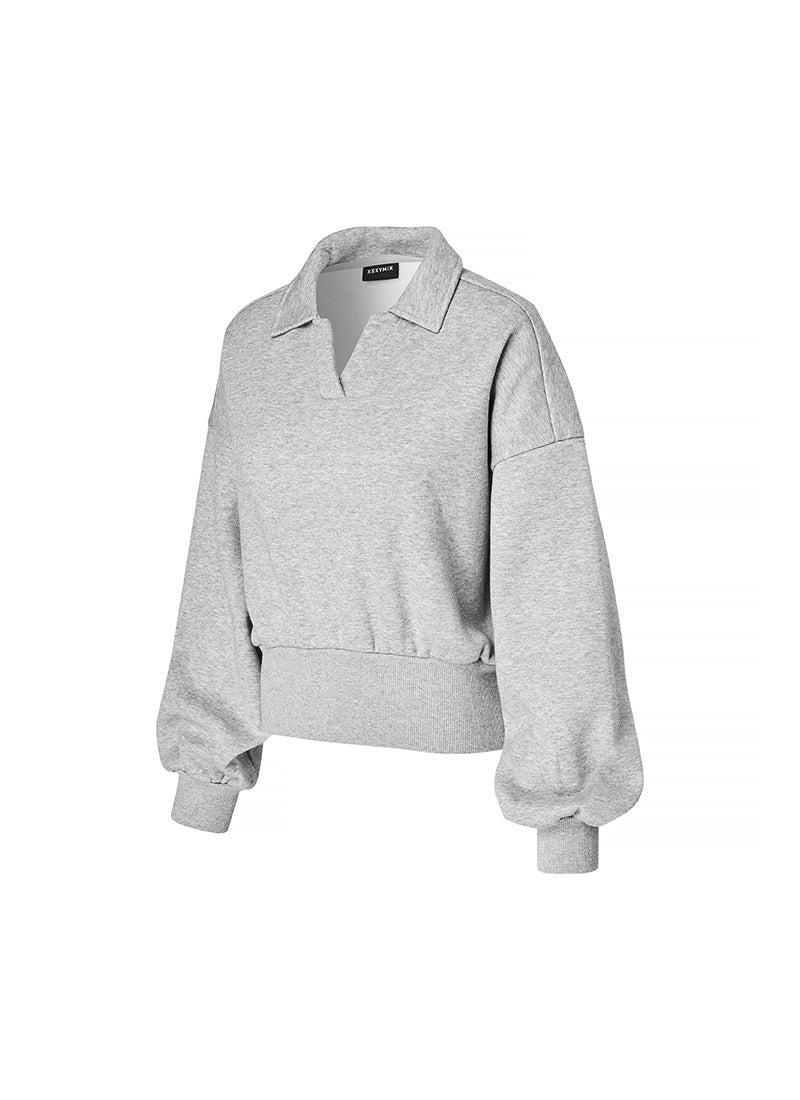 Fine Cotton Open Collar MTM - Melange Gray