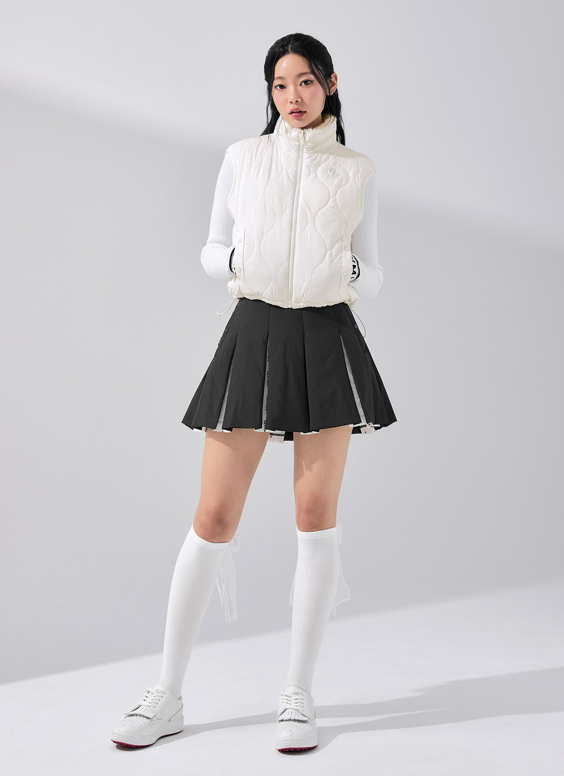 Quilting Soft Fur Reversible Vest - Ivory