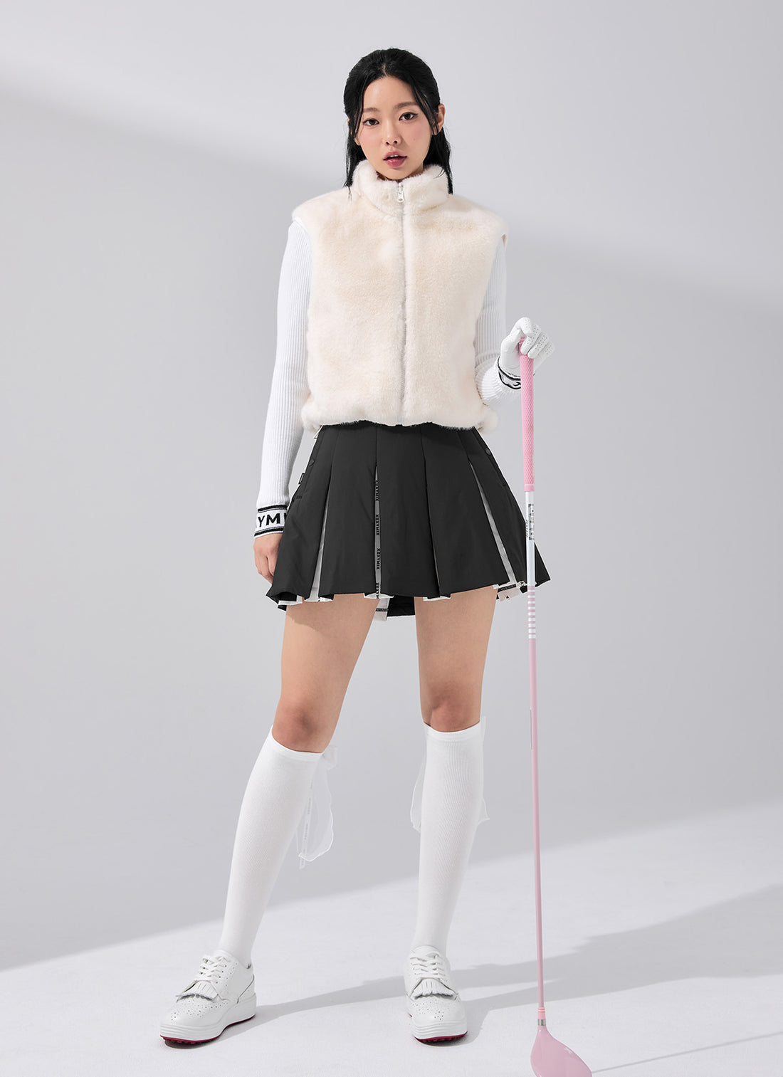 Quilting Soft Fur Reversible Vest - Ivory